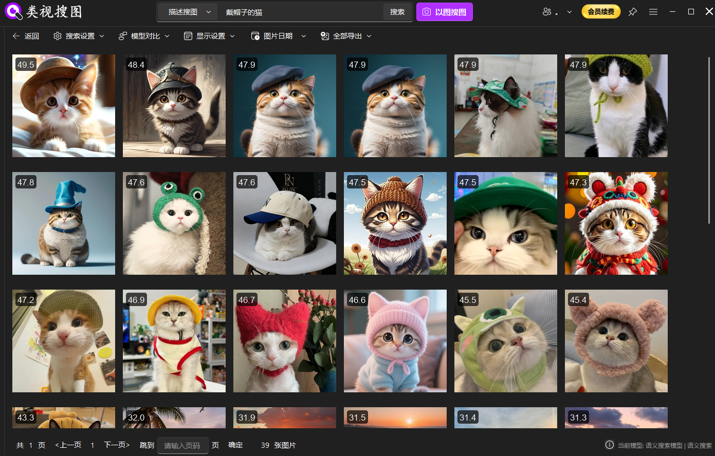 语义描述搜图：描述检索命中的本地结果示例